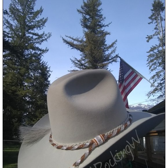 JRW Hand Made Cowboy  Brown White Hat Band main image 7